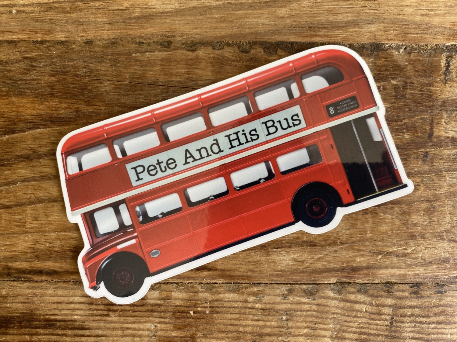 Pete And His Bus Sticker (high gloss) - Mobile Vintage Bus Bar Hire BAR ...