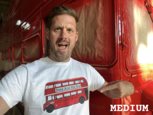 Pete And his Bus logo T-Shirt MEDIUM